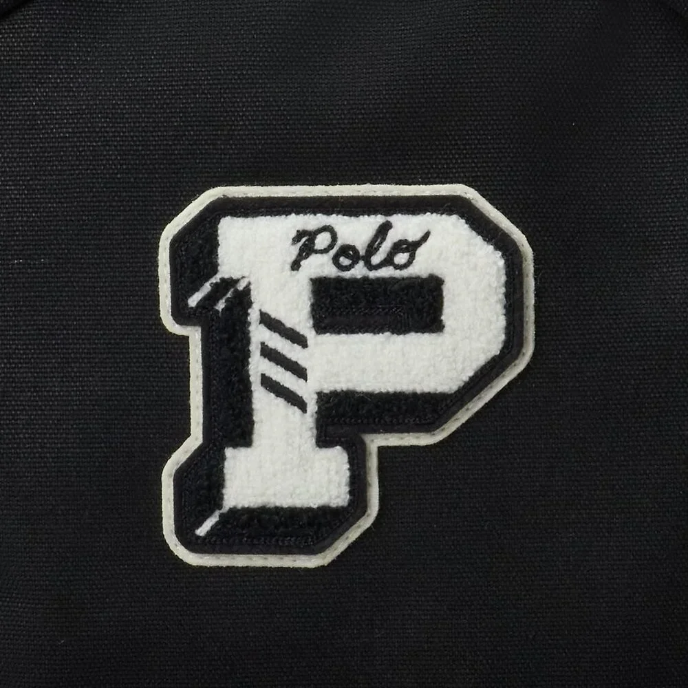 Ralph Lauren Letter Patch Cotton Canvas Backpack with sporty signature patches.